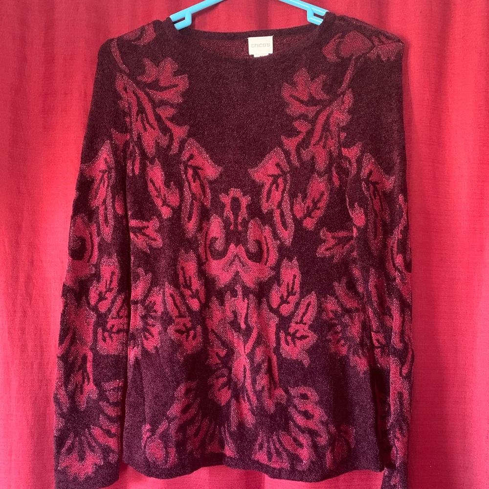 red/maroon Chico’s sweater
